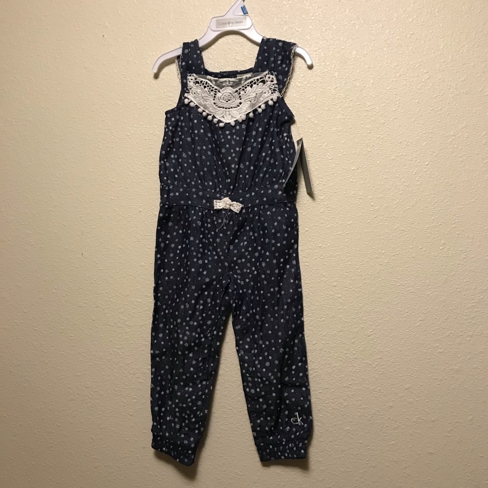 Calvin Klein Infant Girls Medium Wash Romper 24M